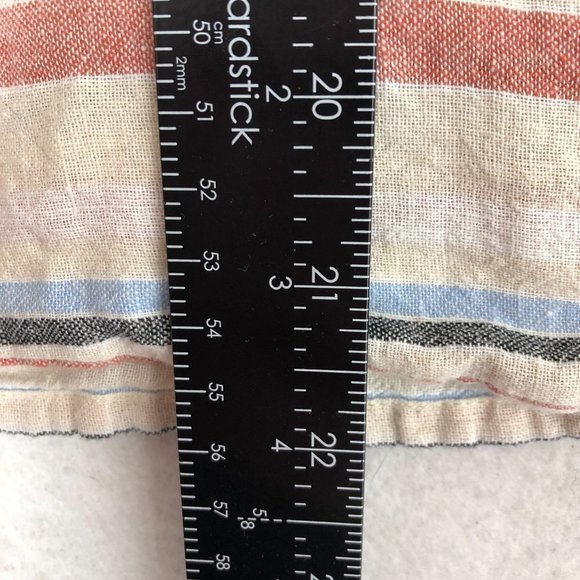 BeachLunchLounge Women's Size XS Multicolor Striped Linen Blend Top Oversized - Picture 6 of 9